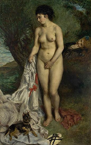 Pierre-Auguste Renoir Bather with a Griffon Dog  Lise on the Bank of the Seine Germany oil painting art